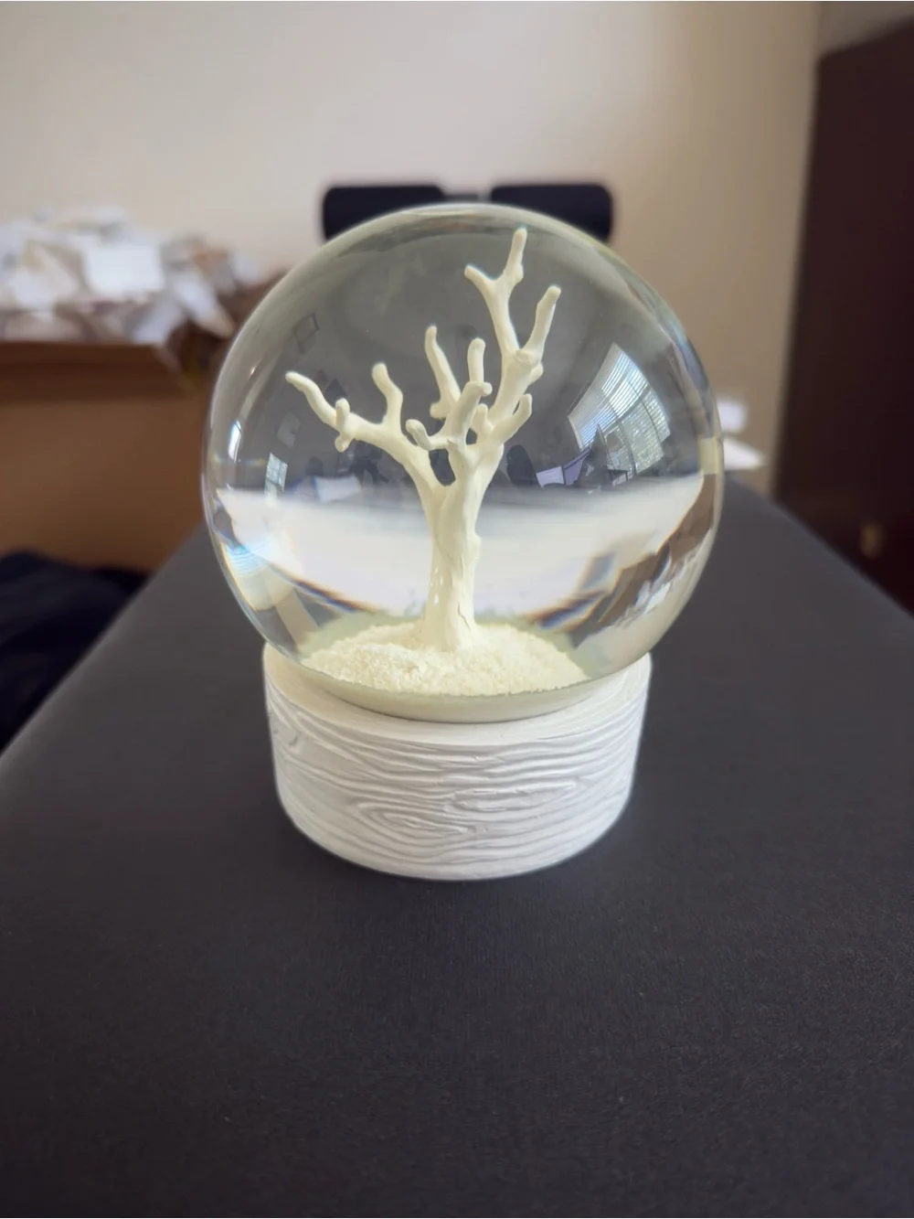 WEST ELM SNOW GLOBE - WHITE TREE - NWOT